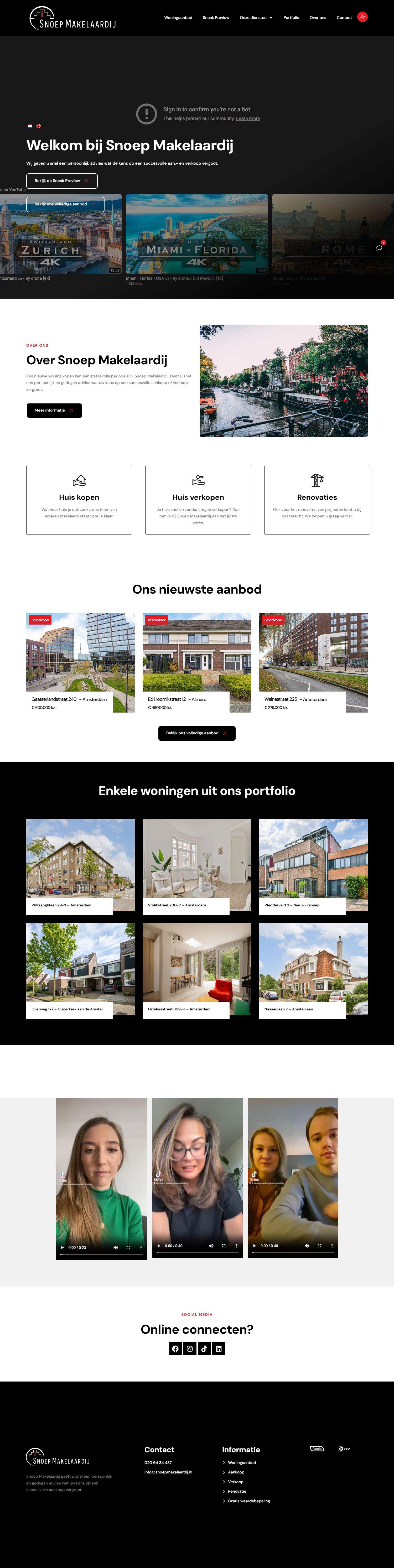 Screenshot van de website van www.snoepmakelaardij.nl