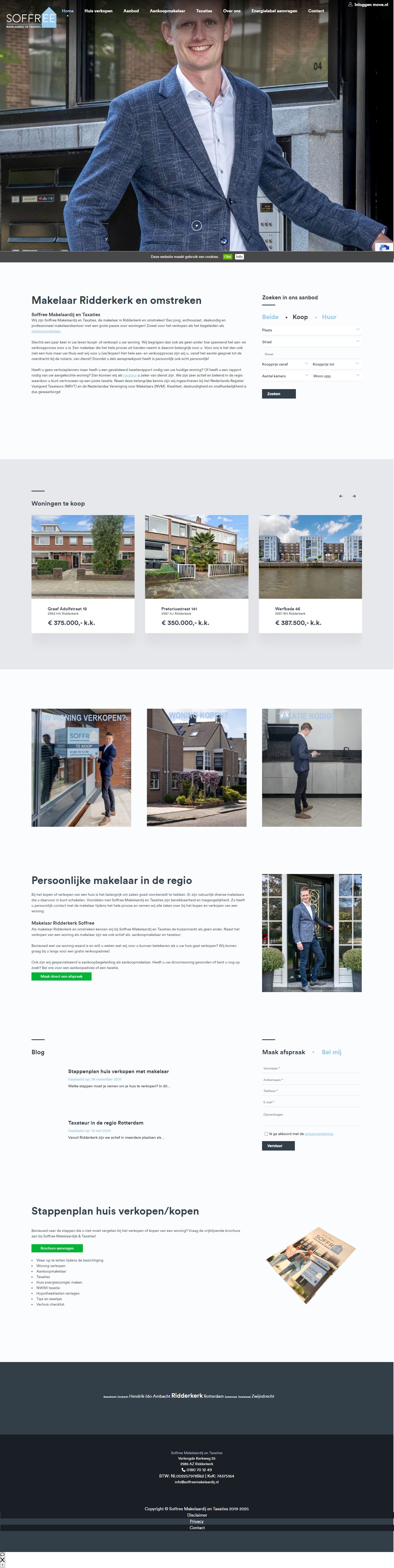 Screenshot van de website van www.soffreemakelaardij.nl