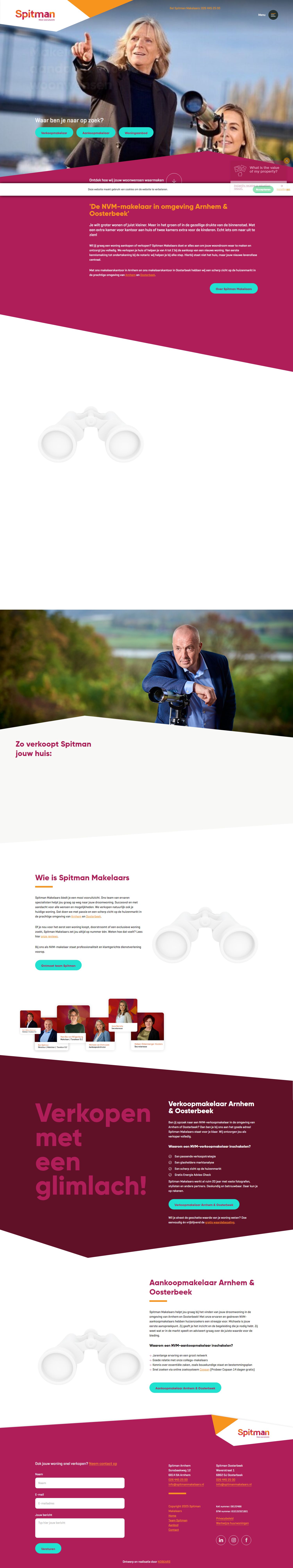 Screenshot van de website van www.spitmanmakelaars.nl