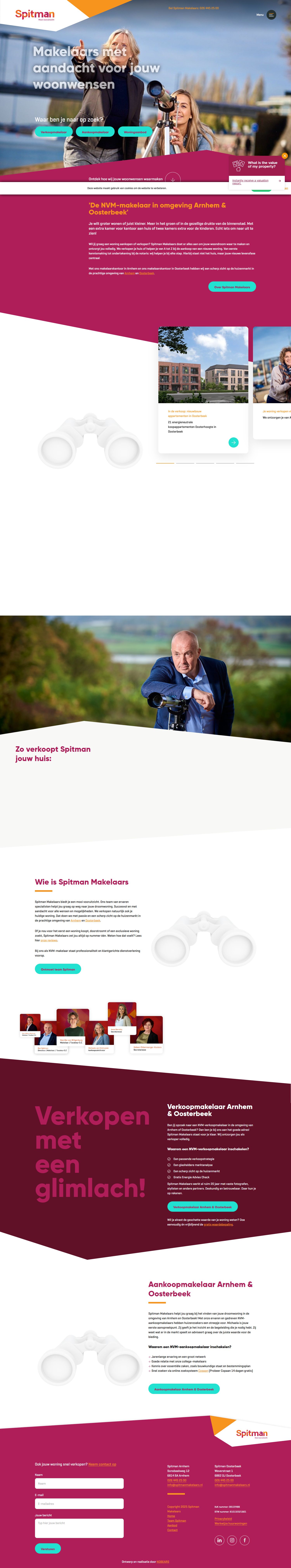 Screenshot of the website of www.spitmanmakelaars.nl
