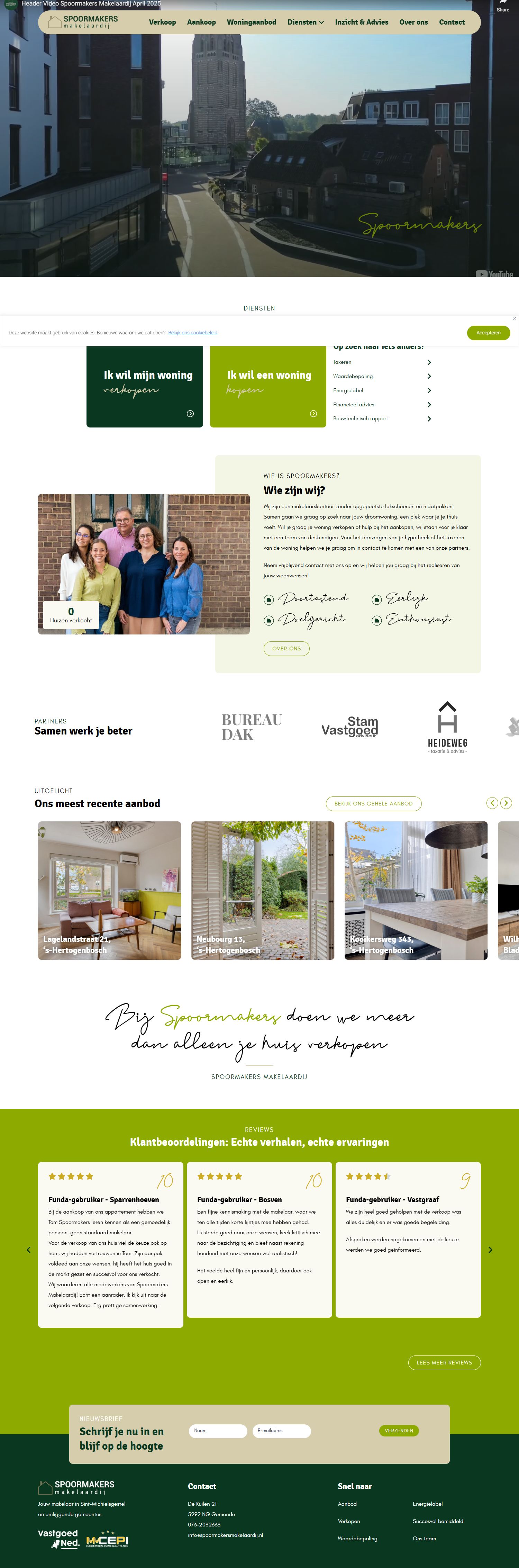 Screenshot van de website van www.spoormakersmakelaardij.nl