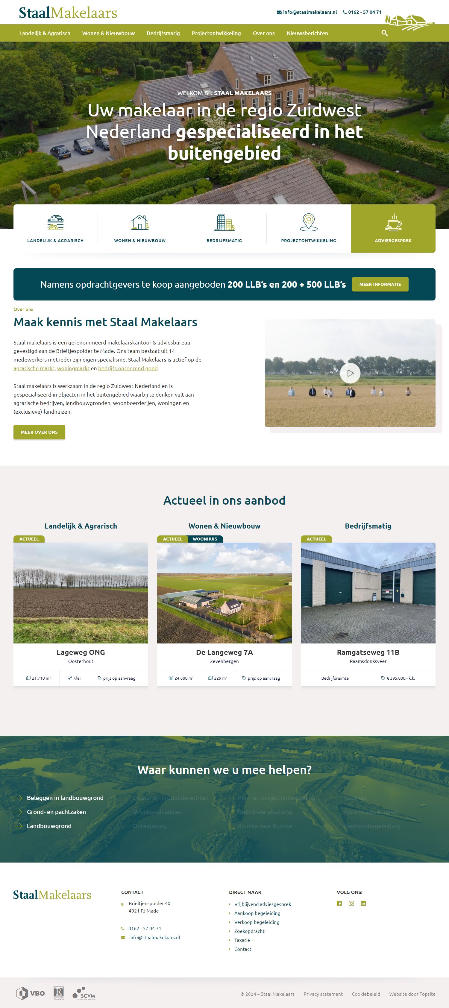 Screenshot van de website van www.staalmakelaars.nl