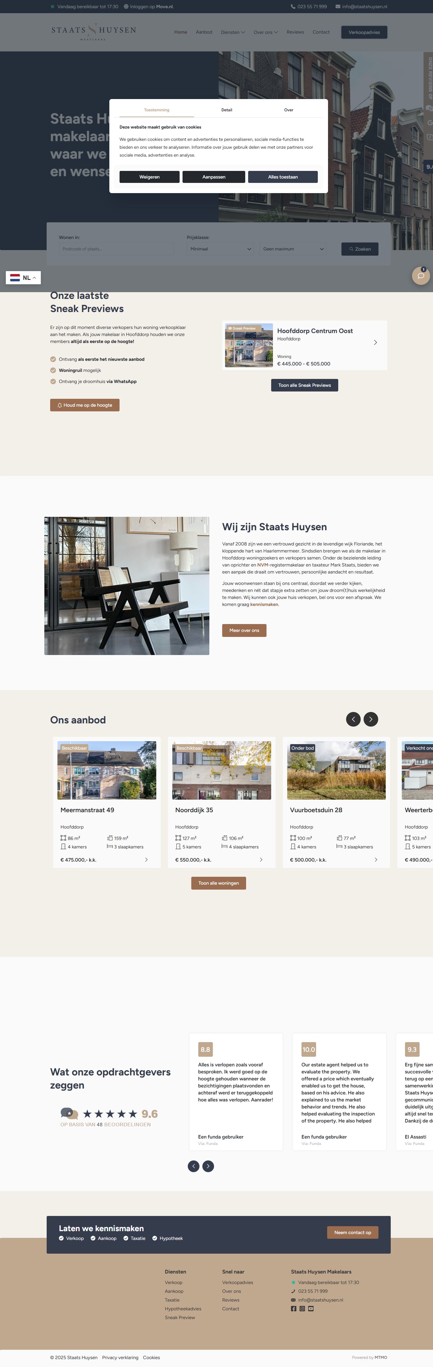 Capture d'écran du site web de www.staatshuysen.nl