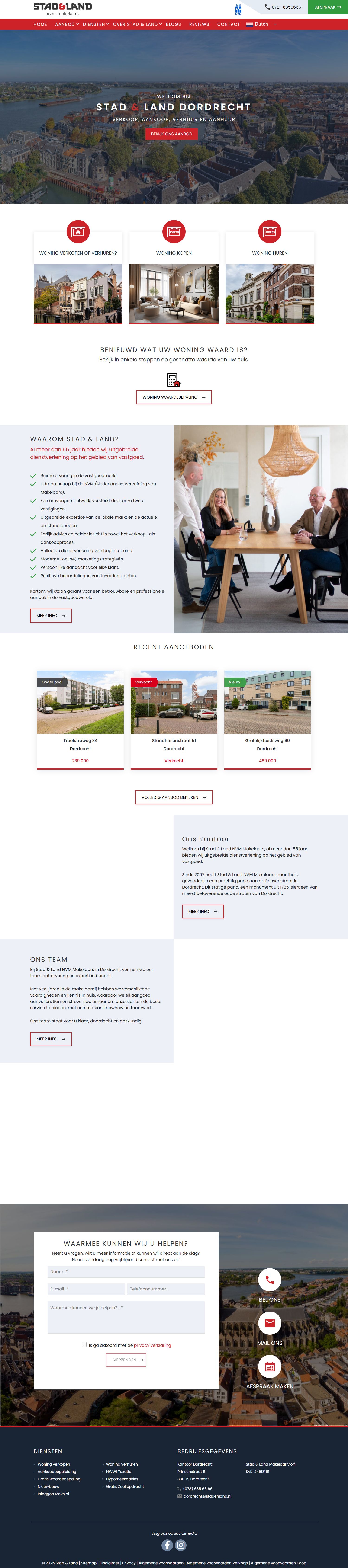 Screenshot van de website van www.stadenlanddordrecht.nl