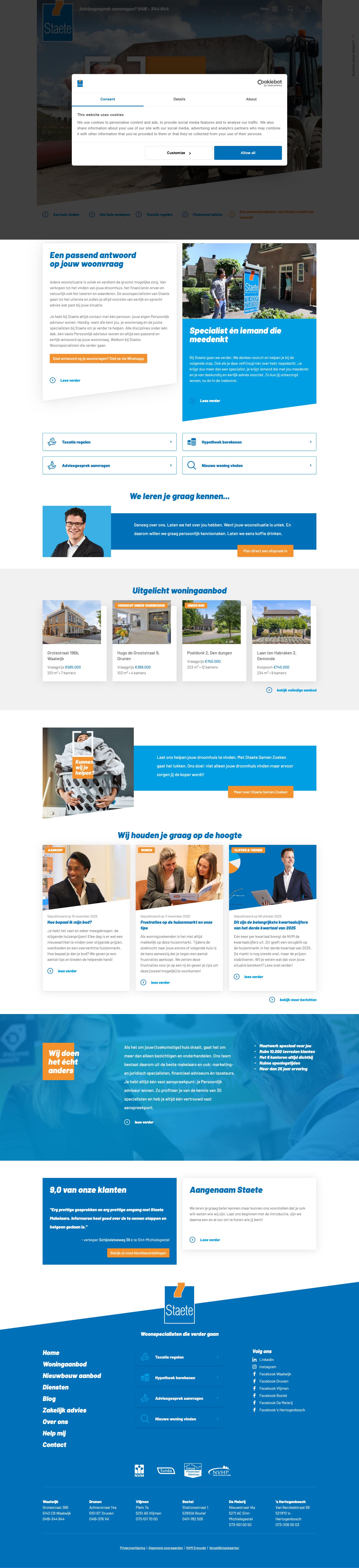 Capture d'écran du site web de www.staete.nl