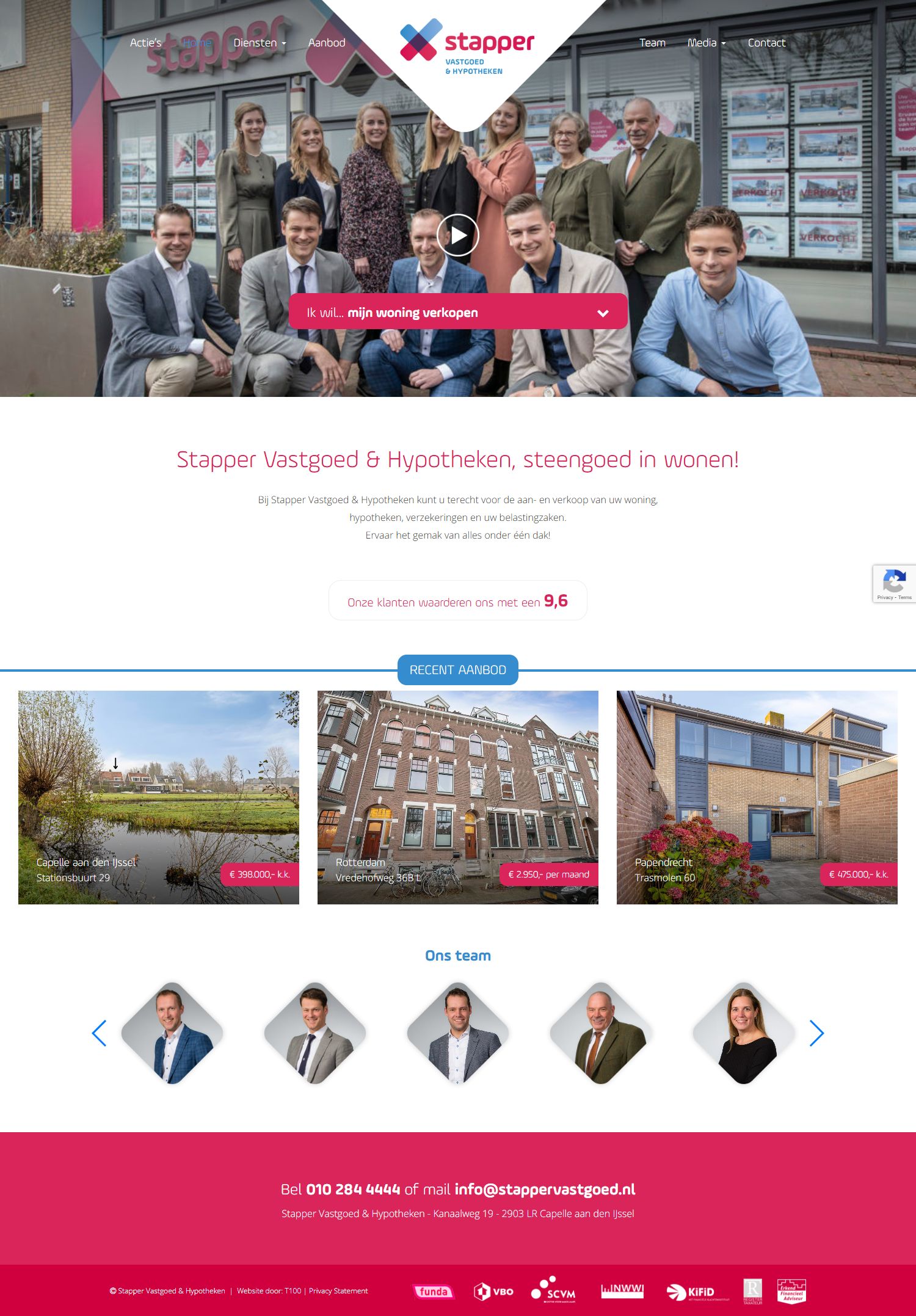 Screenshot van de website van www.stappervastgoed.nl