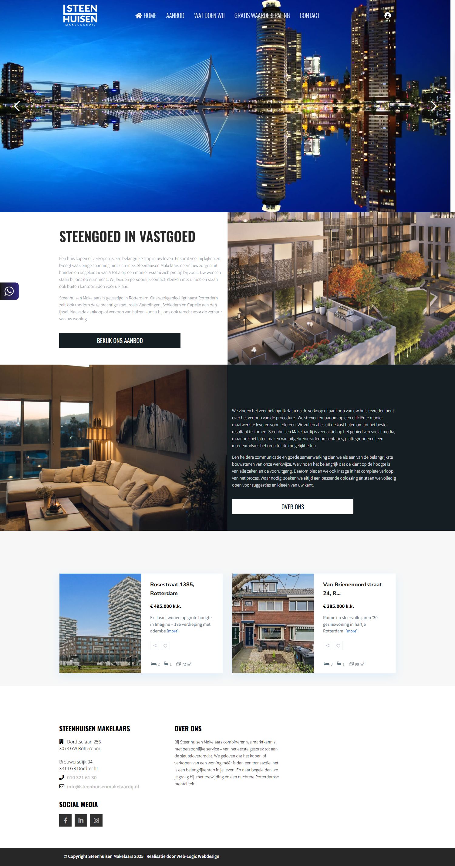 Screenshot der Website von www.steenhuisenmakelaars.nl