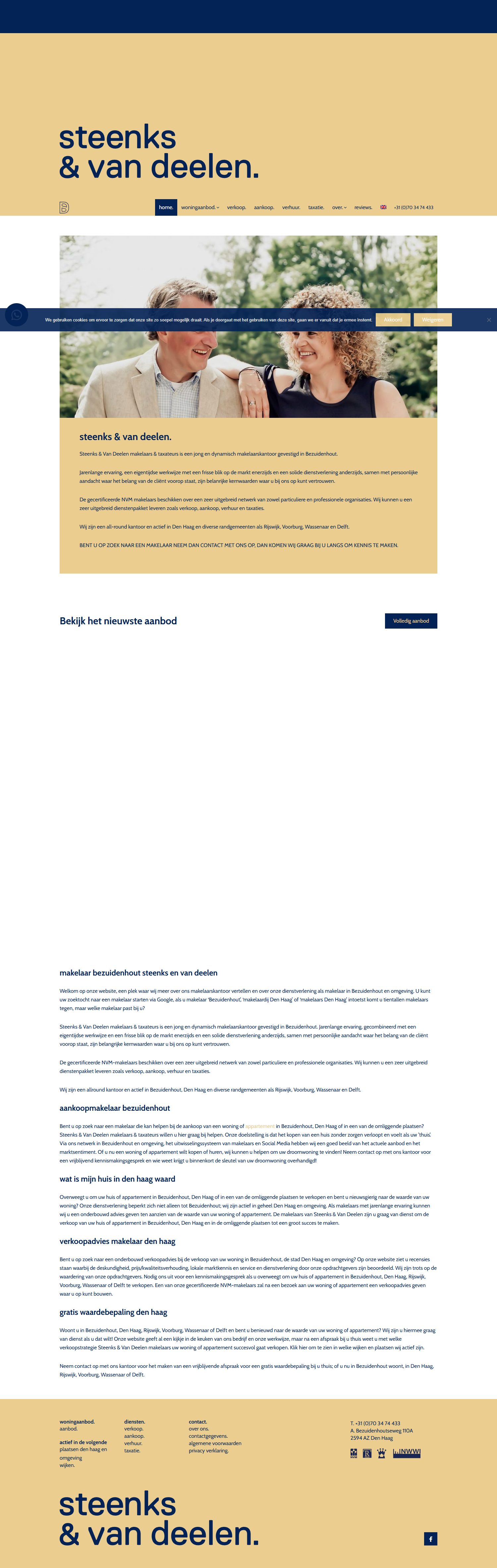 Screenshot of the website of www.svdmakelaars.nl