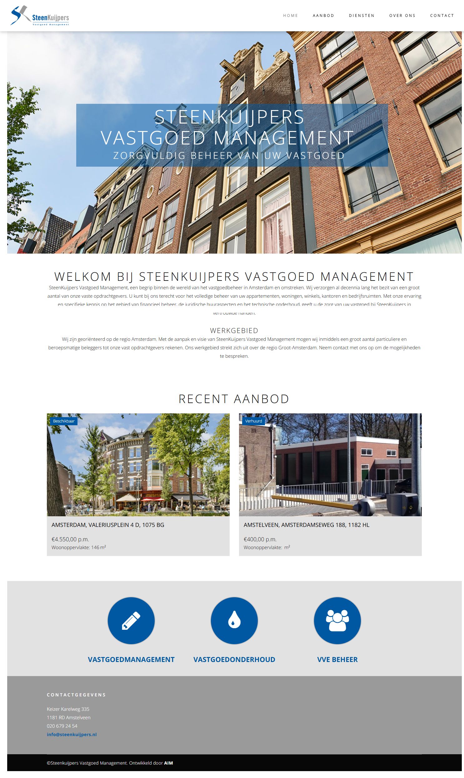 Screenshot van de website van www.steenkuijpers.nl