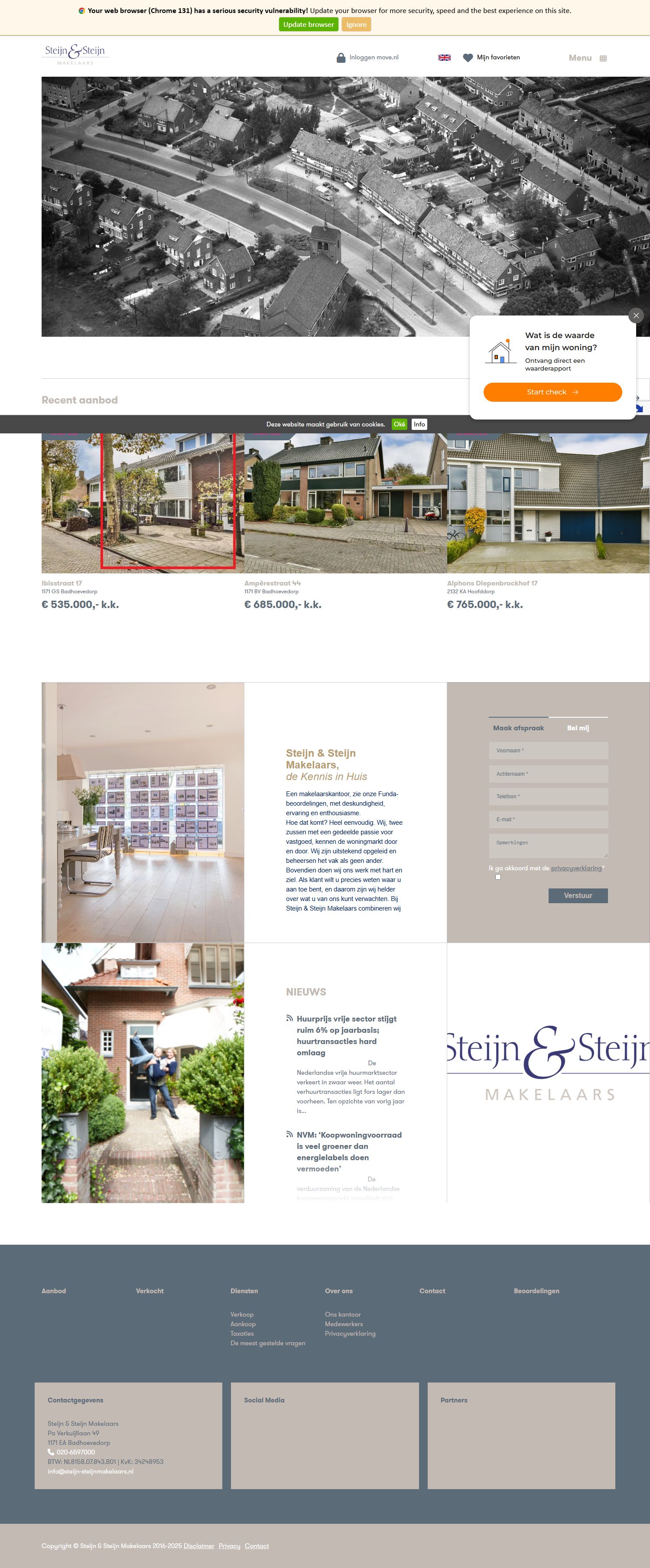 Screenshot of the website of www.steijn-steijnmakelaars.nl