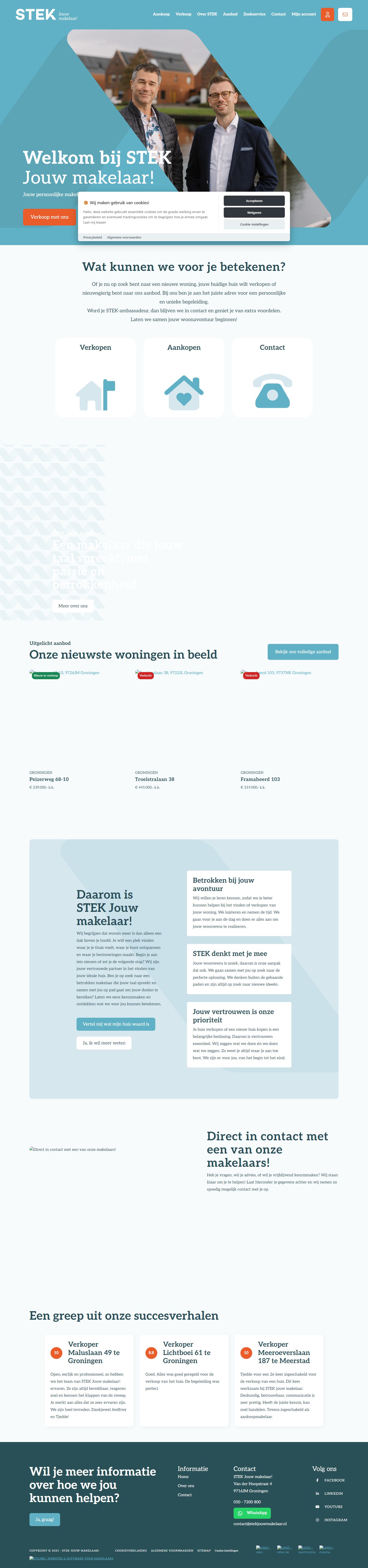 Screenshot van de website van www.stekjouwmakelaar.nl