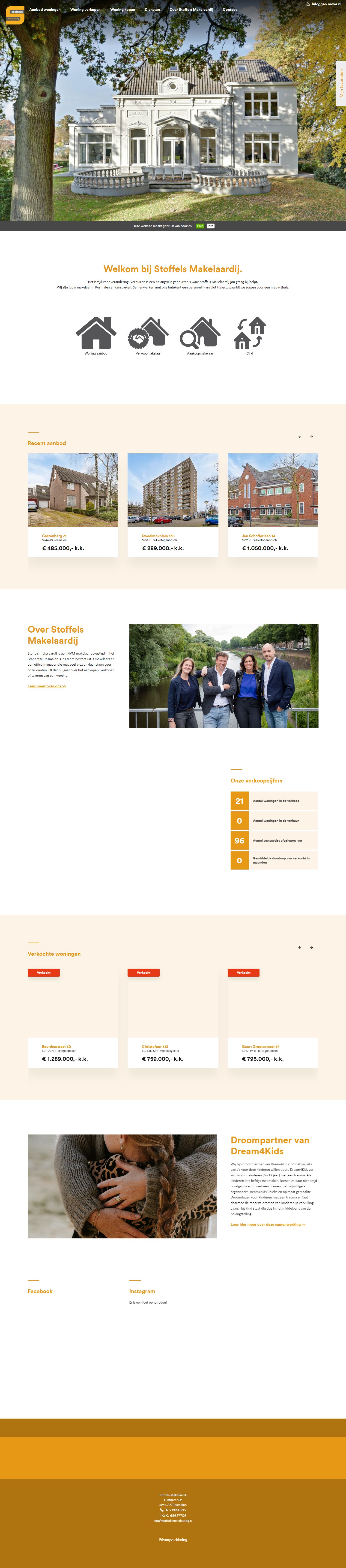 Screenshot van de website van www.stoffelsmakelaardij.nl