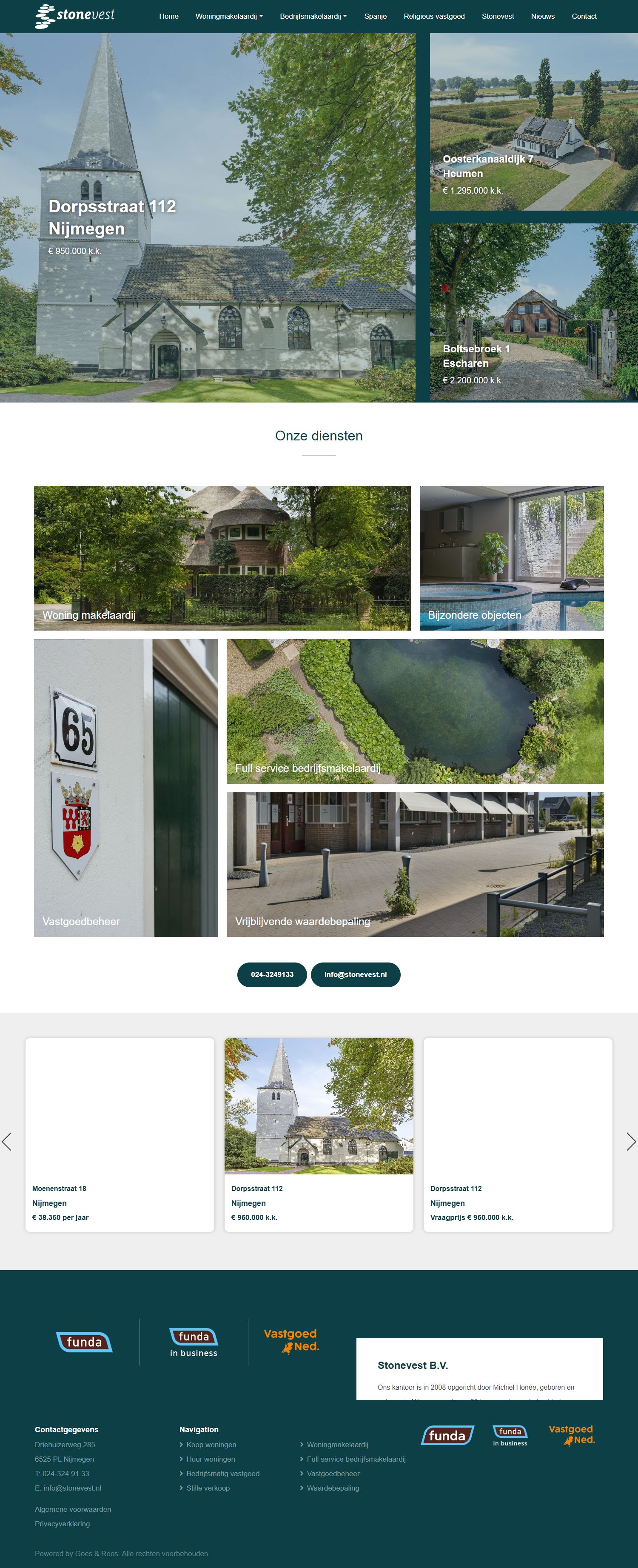 Capture d'écran du site web de www.stonevest.nl