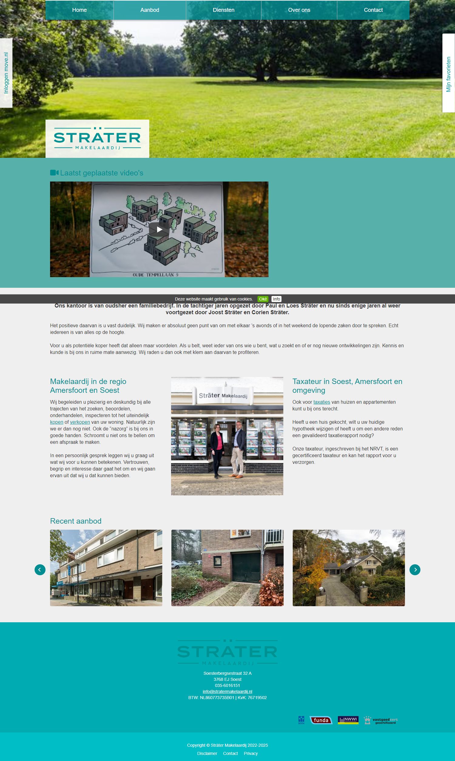 Screenshot van de website van www.stratermakelaardij.nl