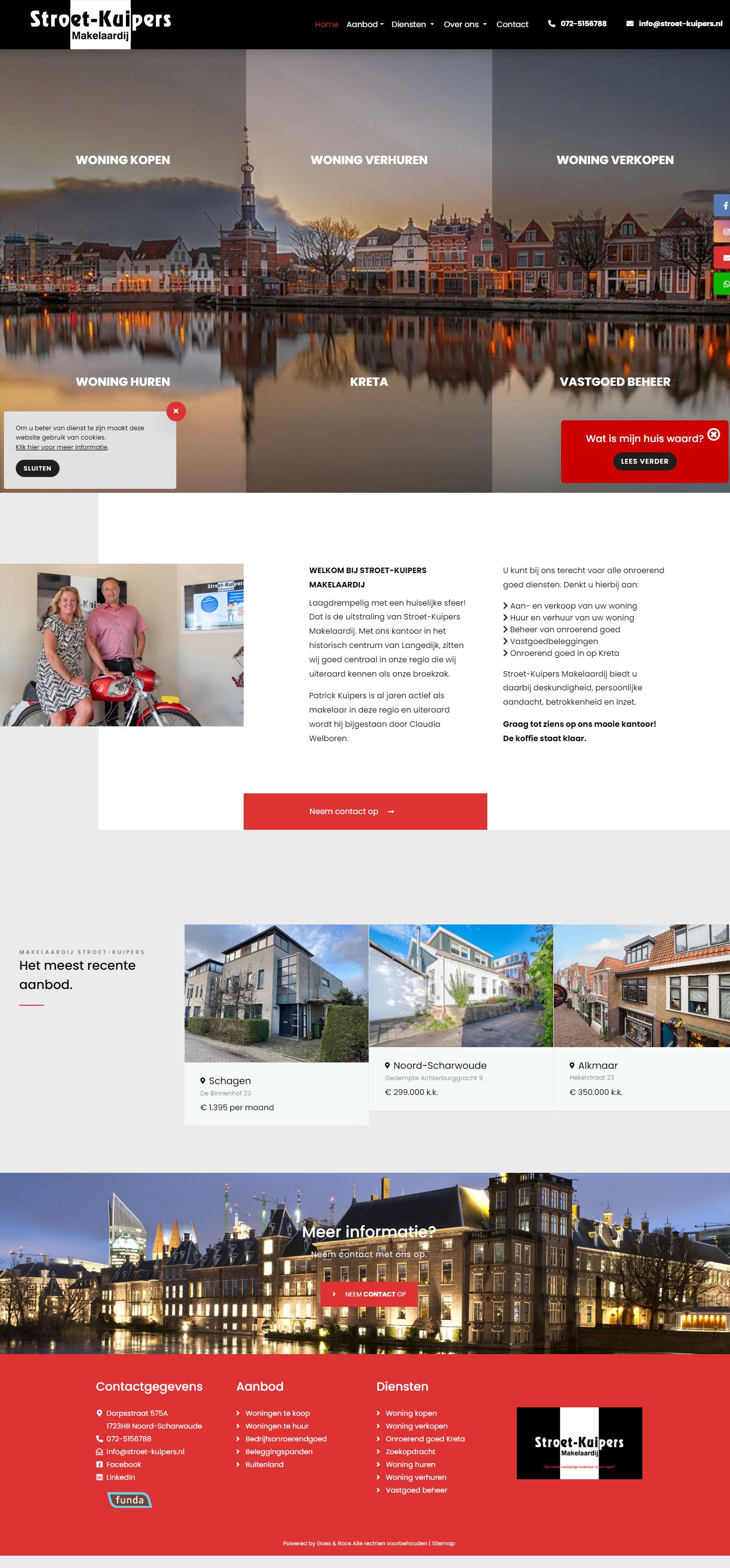 Screenshot van de website van www.stroet-kuipers.nl