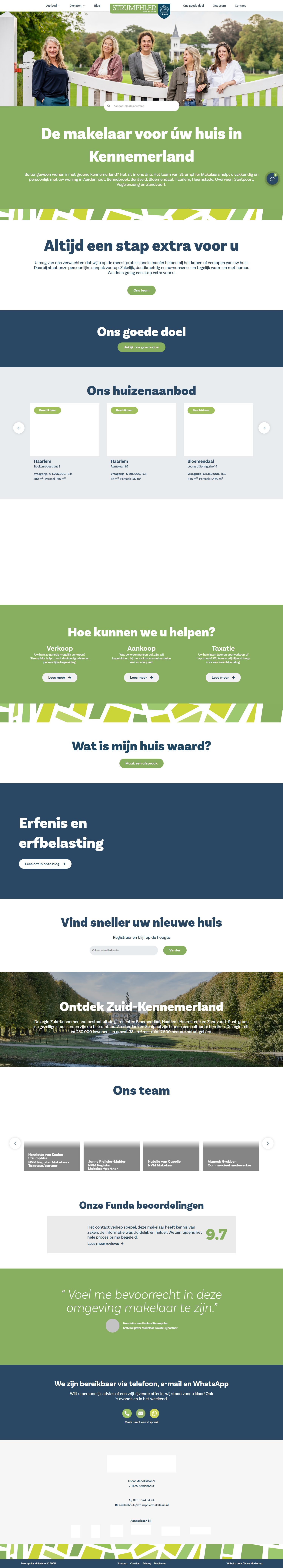 Screenshot van de website van www.strumphlermakelaars.nl