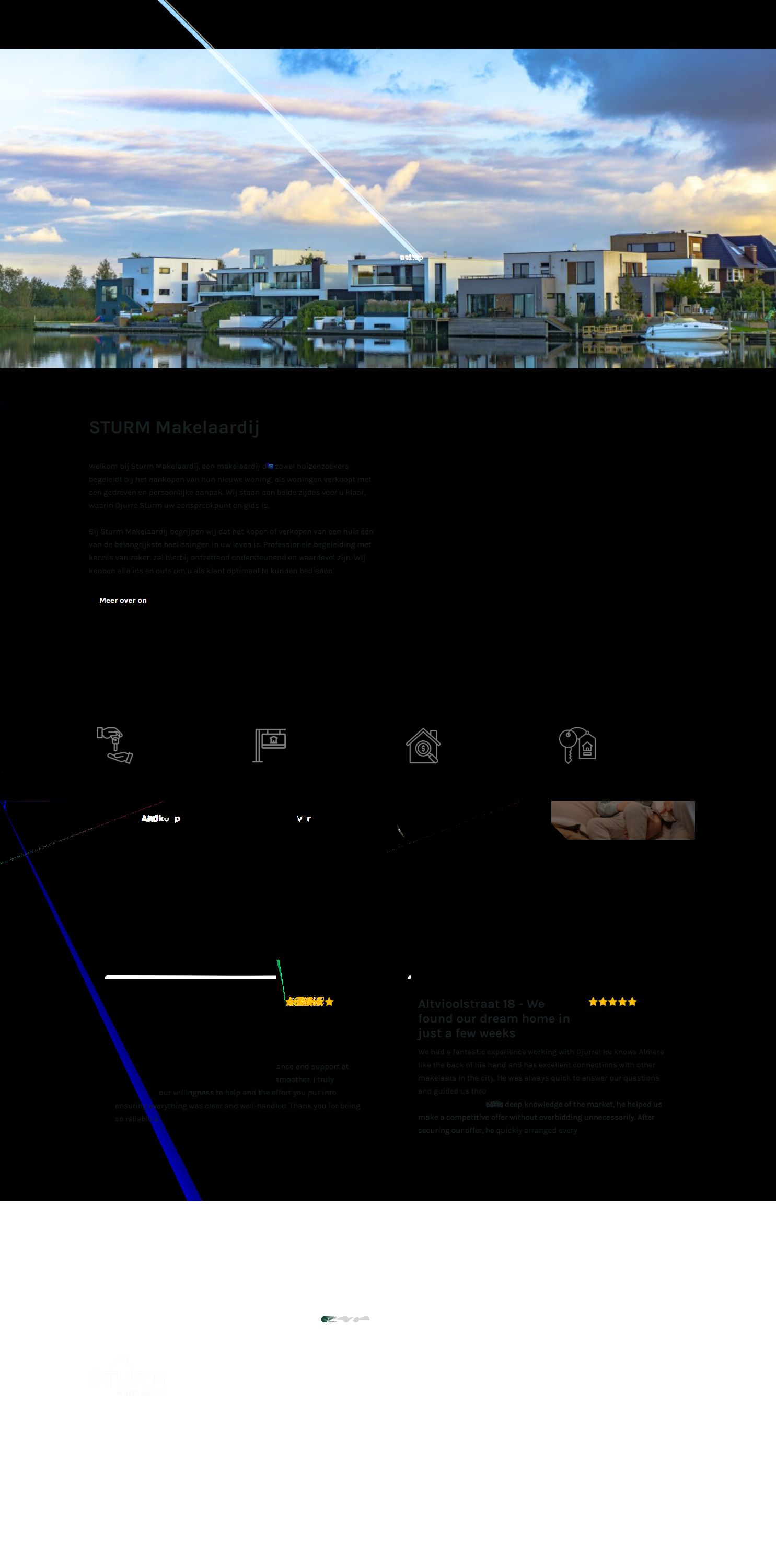 Screenshot van de website van www.sturmmakelaardij.nl