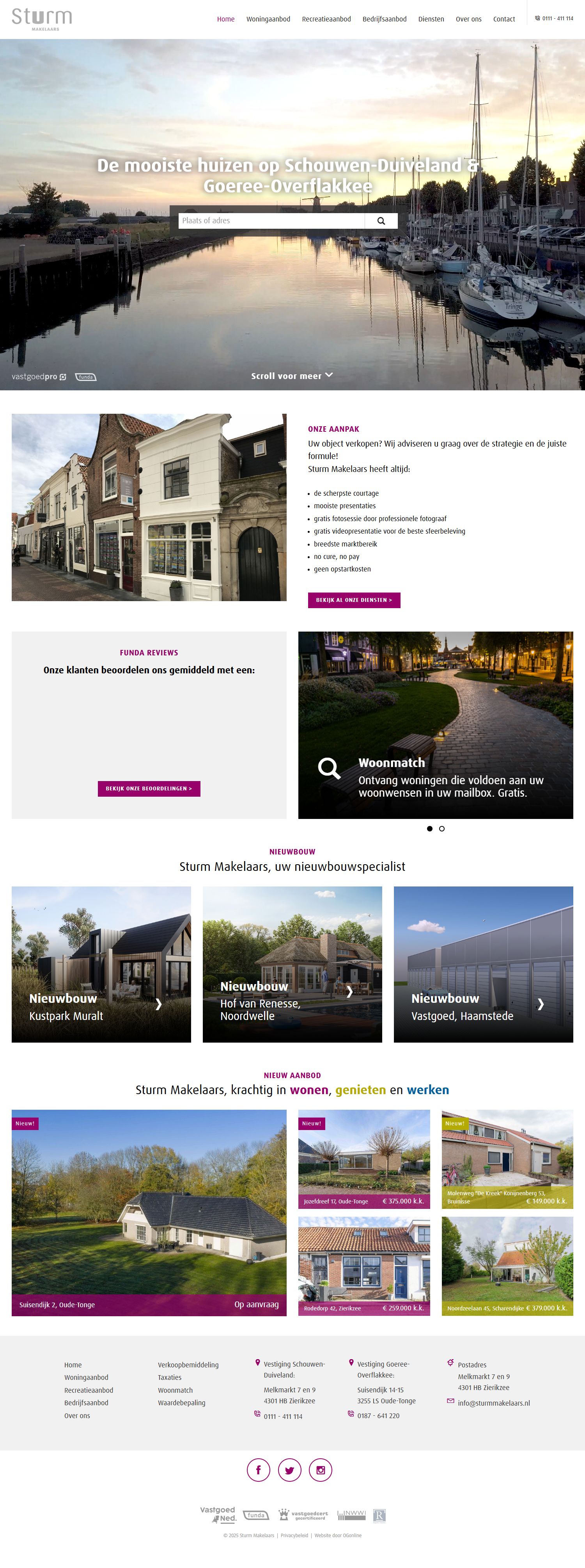 Capture d'écran du site web de www.sturmmakelaars.nl