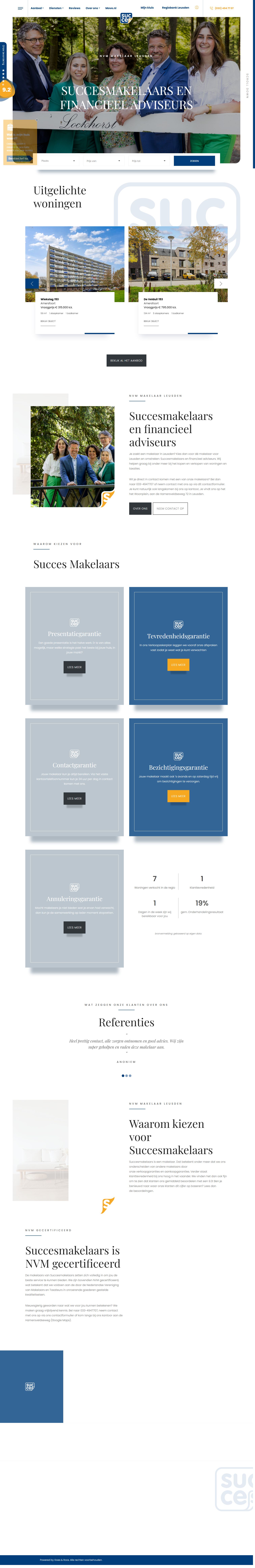 Capture d'écran du site web de www.succesmakelaars.nl