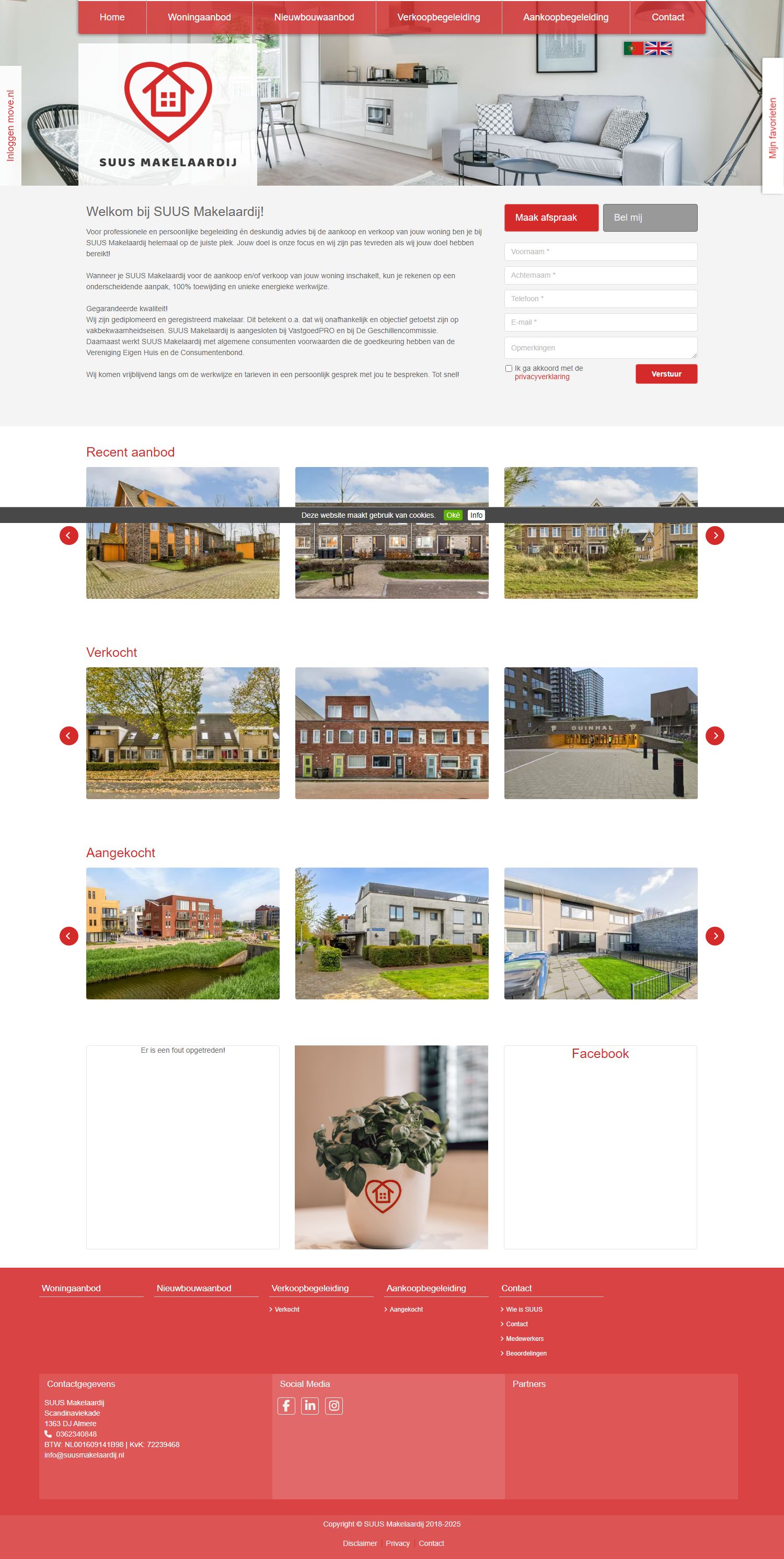 Screenshot van de website van www.suusmakelaardij.nl