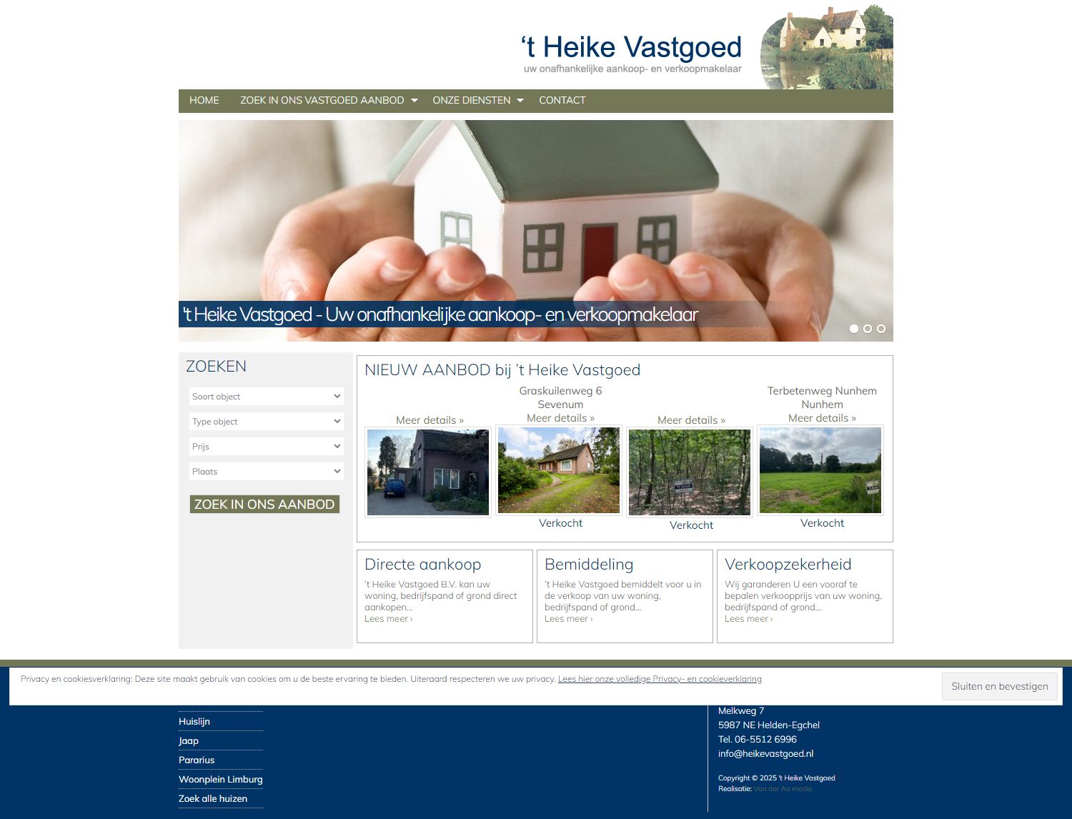 Screenshot van de website van www.heikevastgoed.nl