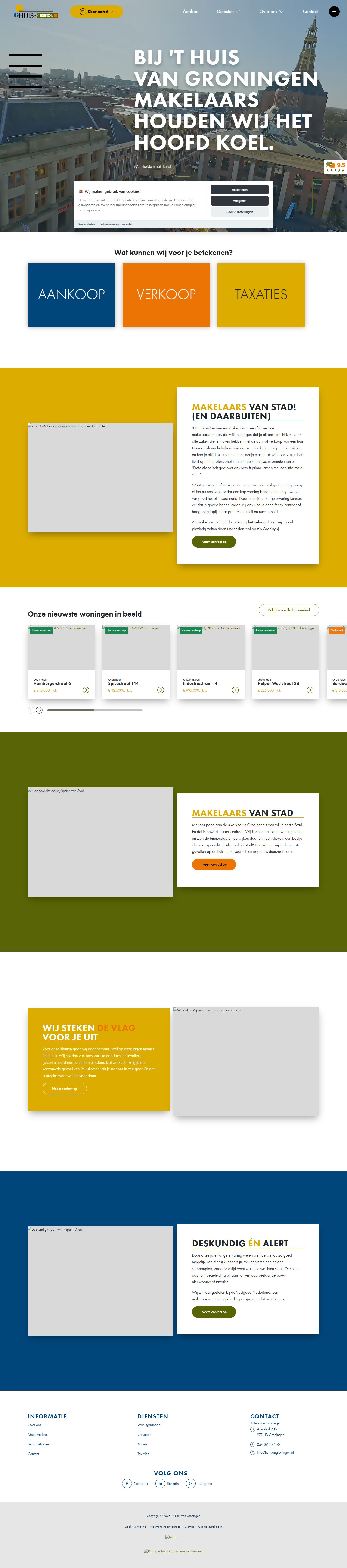 Screenshot of the website of www.huisvangroningen.nl