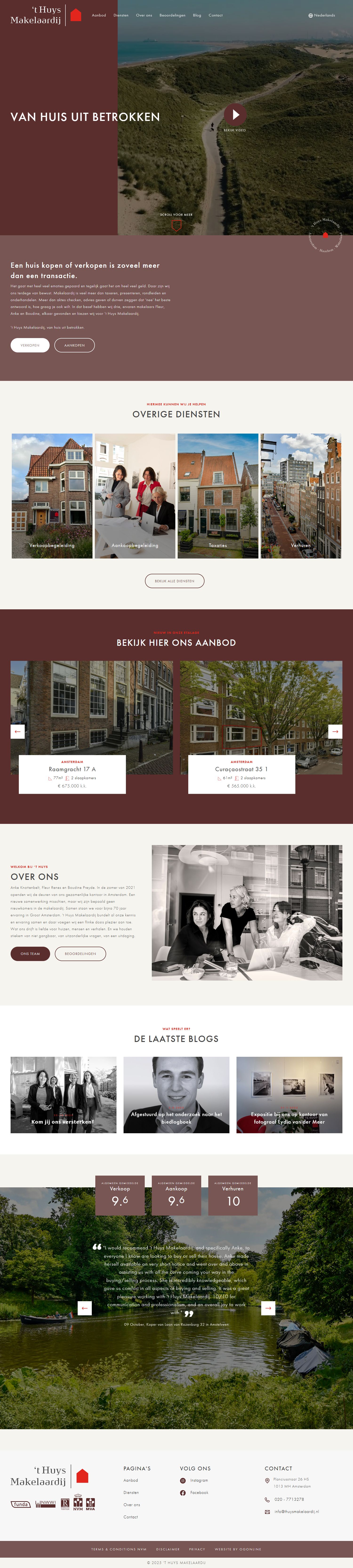 Screenshot of the website of www.thuysmakelaardij.nl