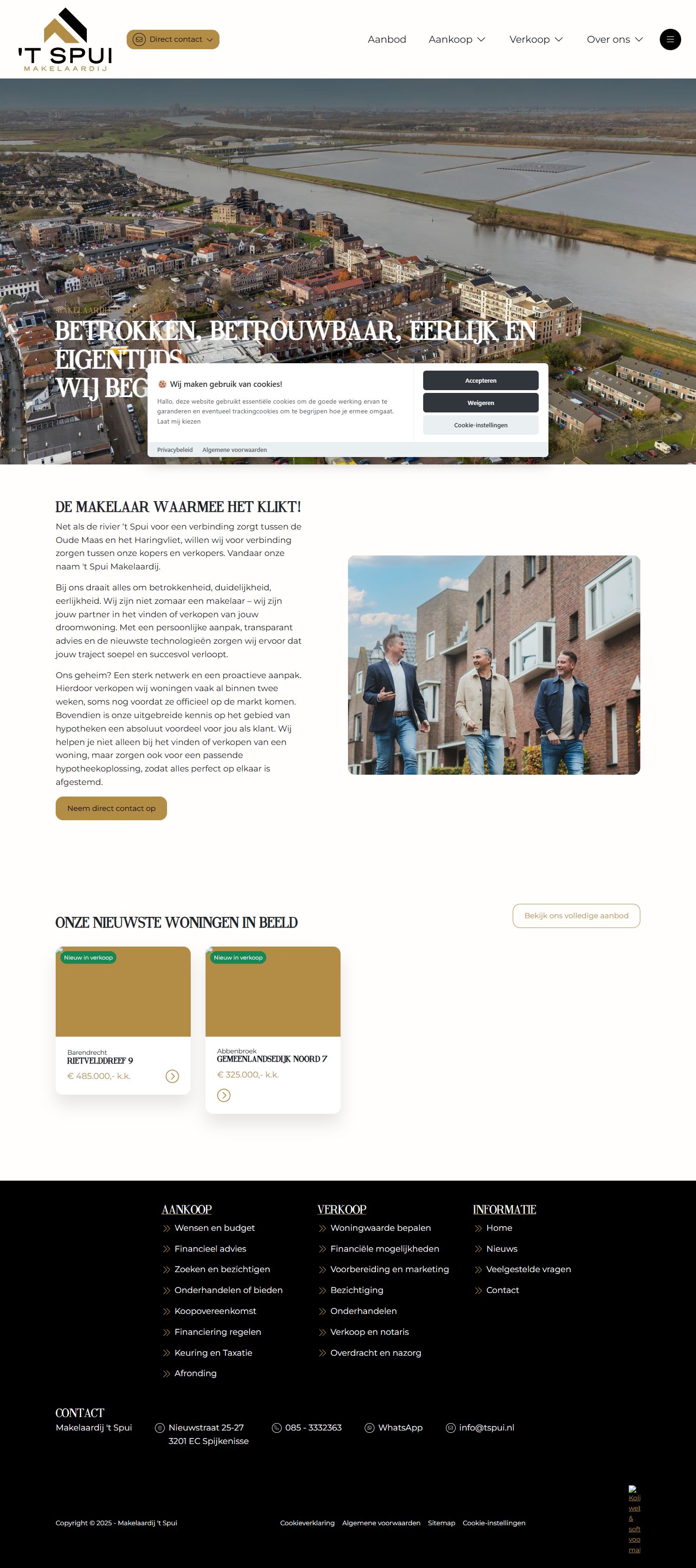 Screenshot van de website van www.tspui.nl