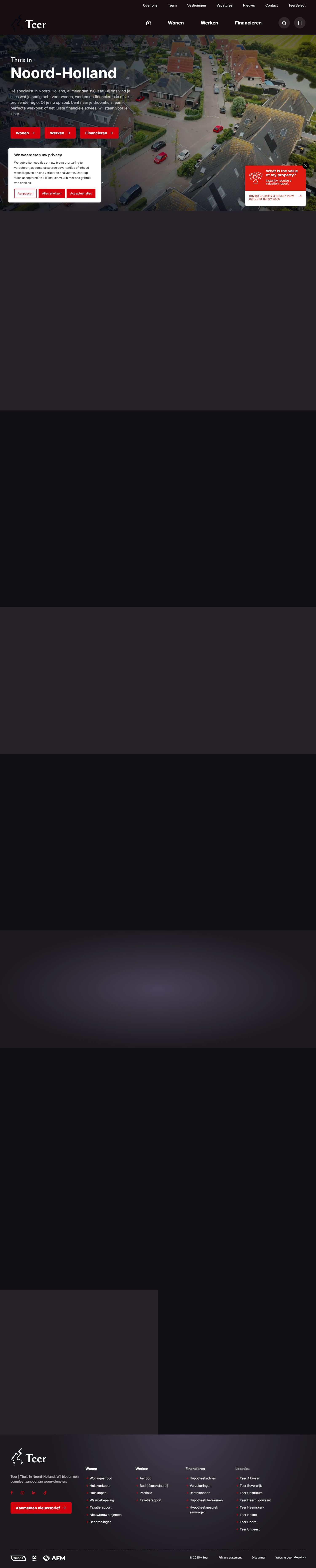 Screenshot van de website van www.teer.nl