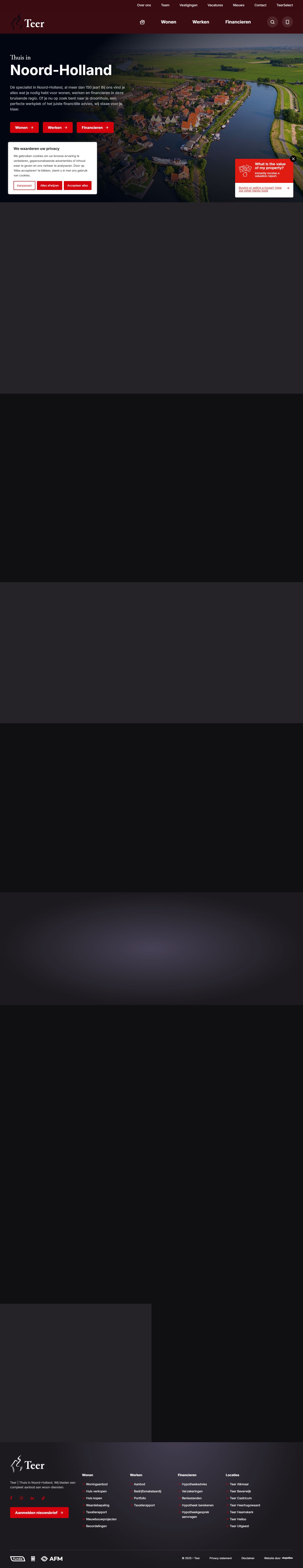 Screenshot van de website van www.teer.nl