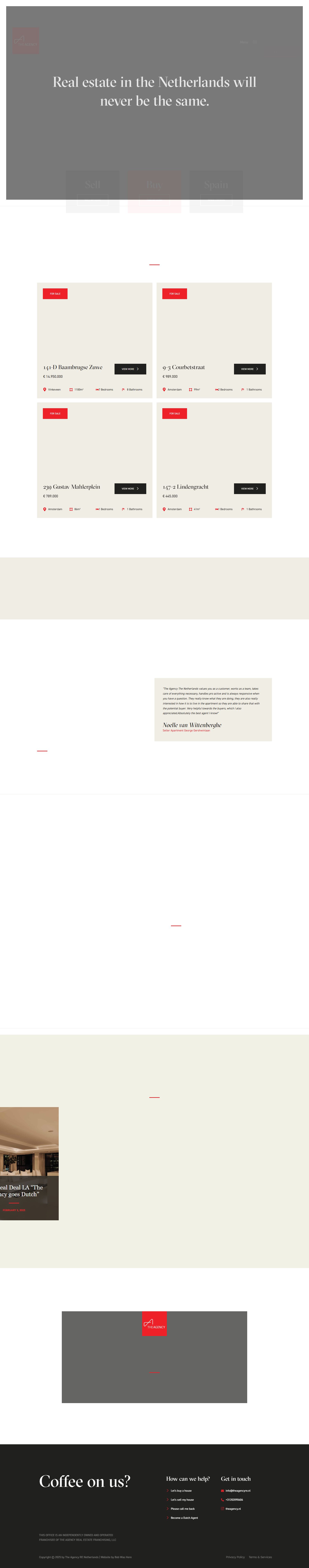 Screenshot der Website von www.theagencyre.nl