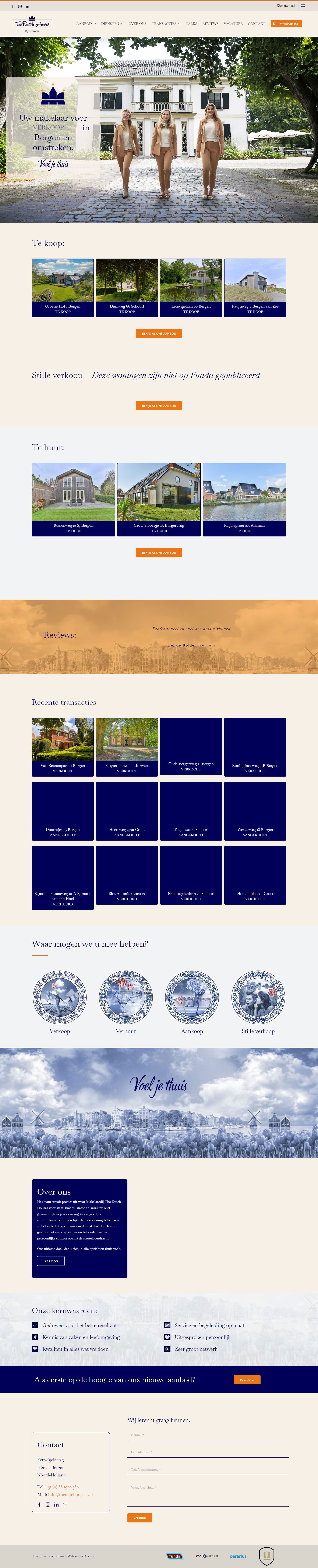 Screenshot van de website van www.thedutchhouses.nl