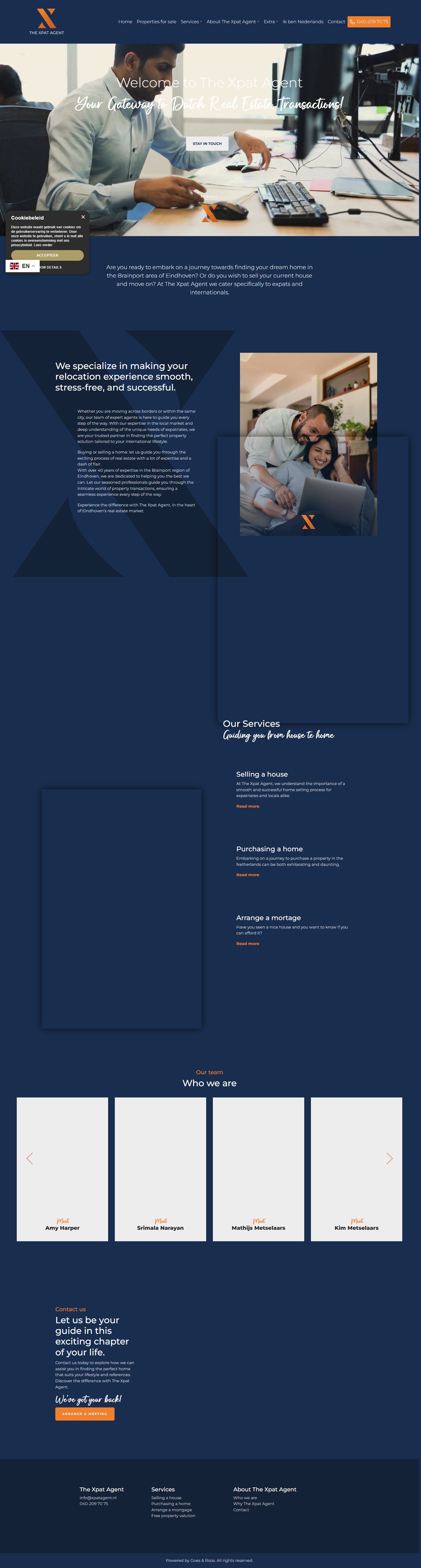 Capture d'écran du site web de www.xpatagent.nl