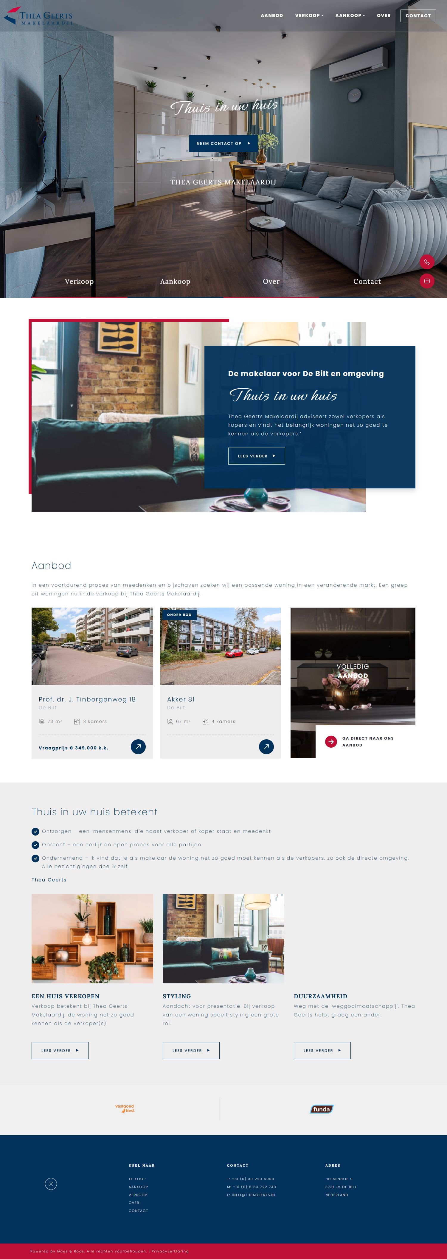 Screenshot van de website van www.makelaardijtheageerts.nl