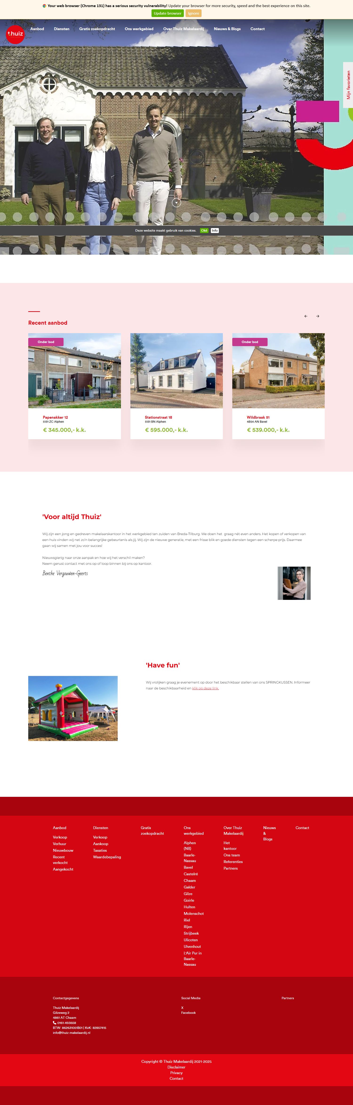 Capture d'écran du site web de www.thuiz-makelaardij.nl