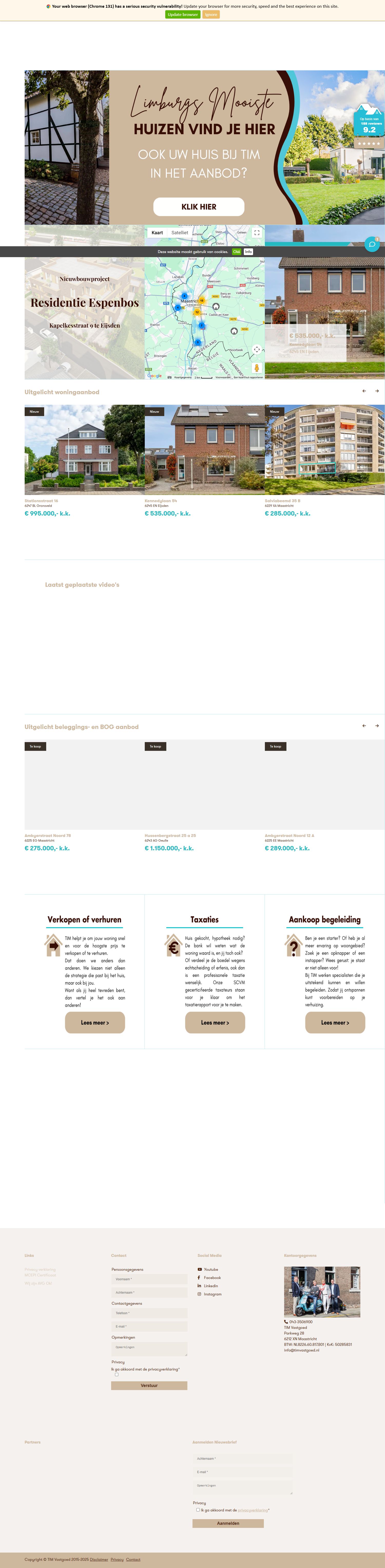 Capture d'écran du site web de www.timvastgoed.nl