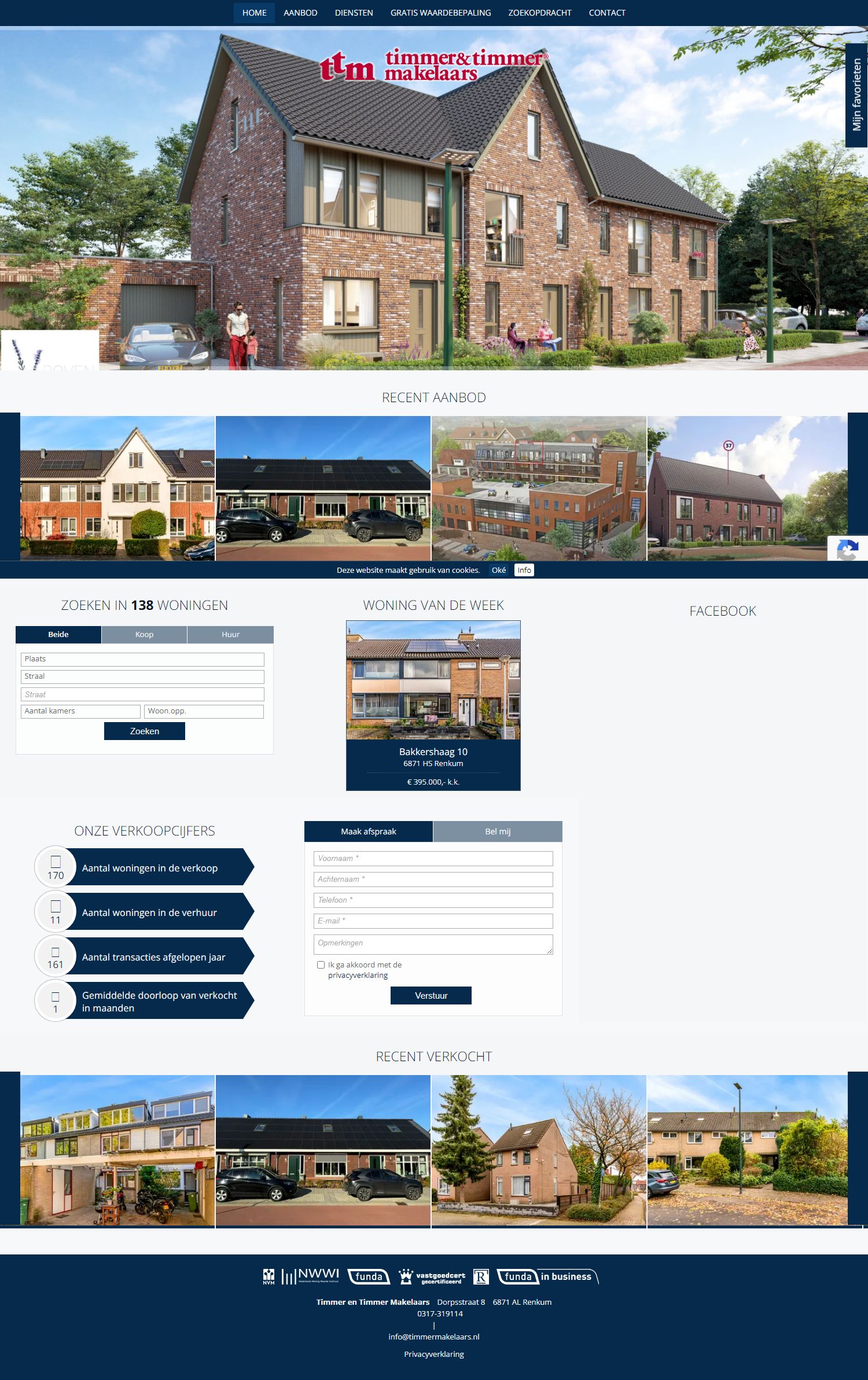 Screenshot van de website van www.timmermakelaars.nl