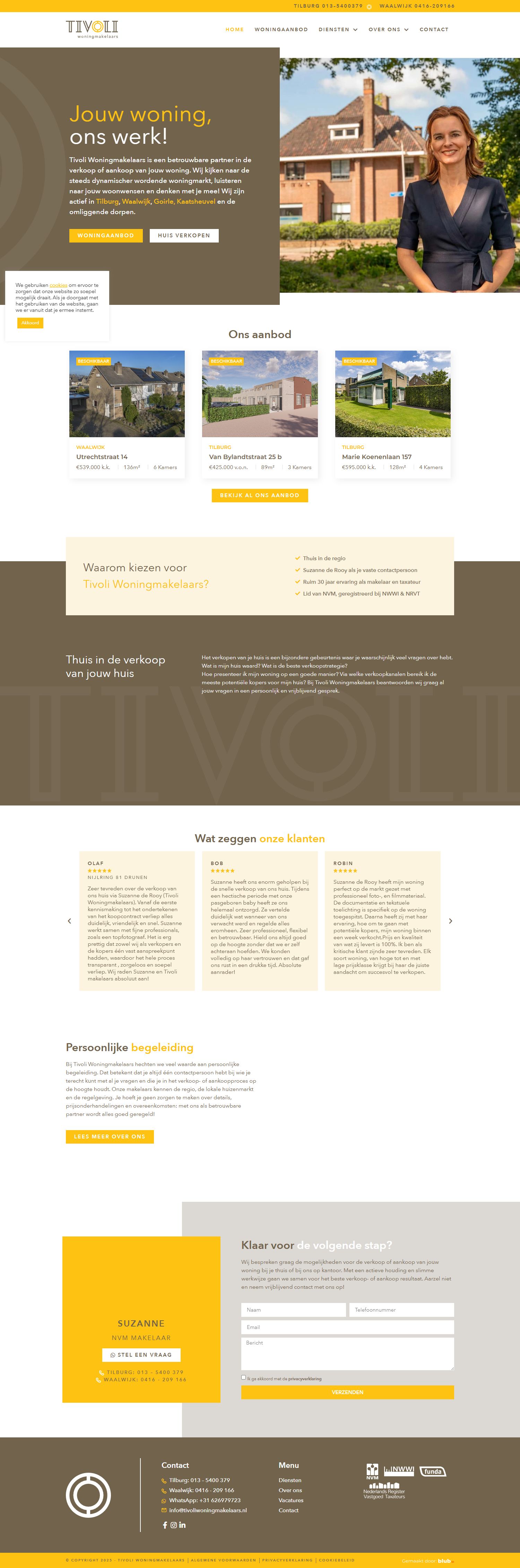 Screenshot of the website of www.tivoliwoningmakelaars.nl