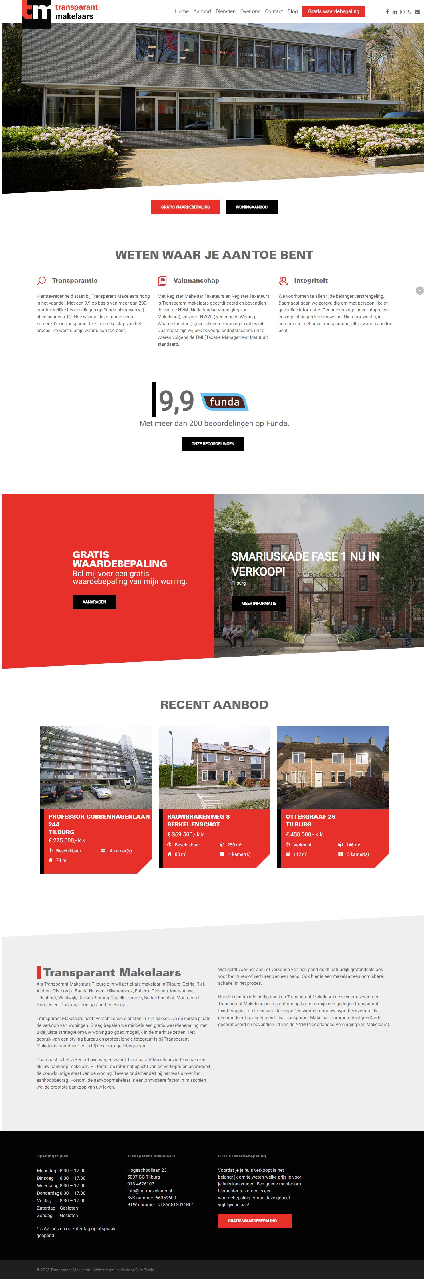 Screenshot van de website van www.tm-makelaars.nl