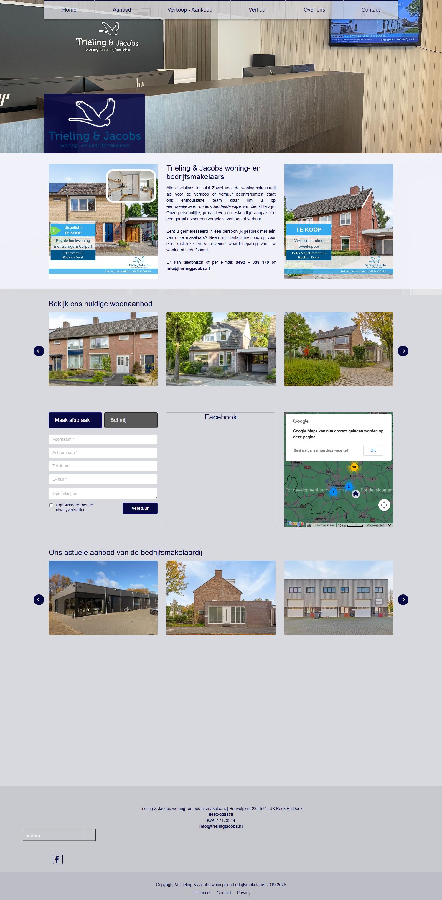 Capture d'écran du site web de www.trielingjacobs.nl