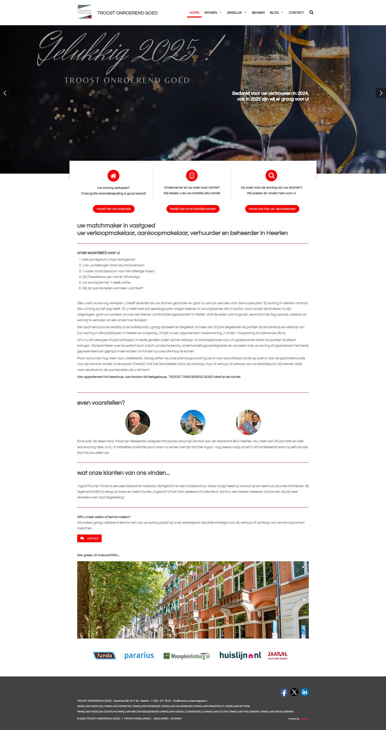 Screenshot van de website van www.troost-onroerendgoed.nl