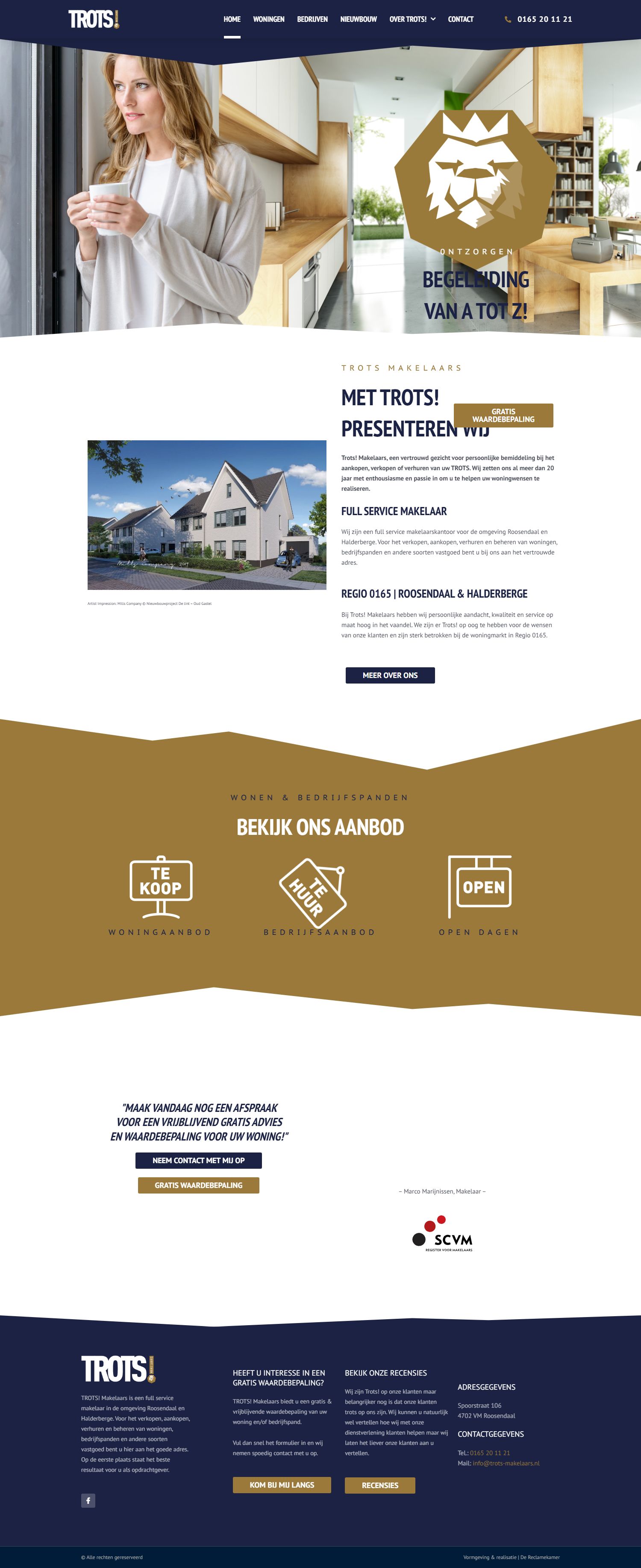 Capture d'écran du site web de www.trots-makelaars.nl