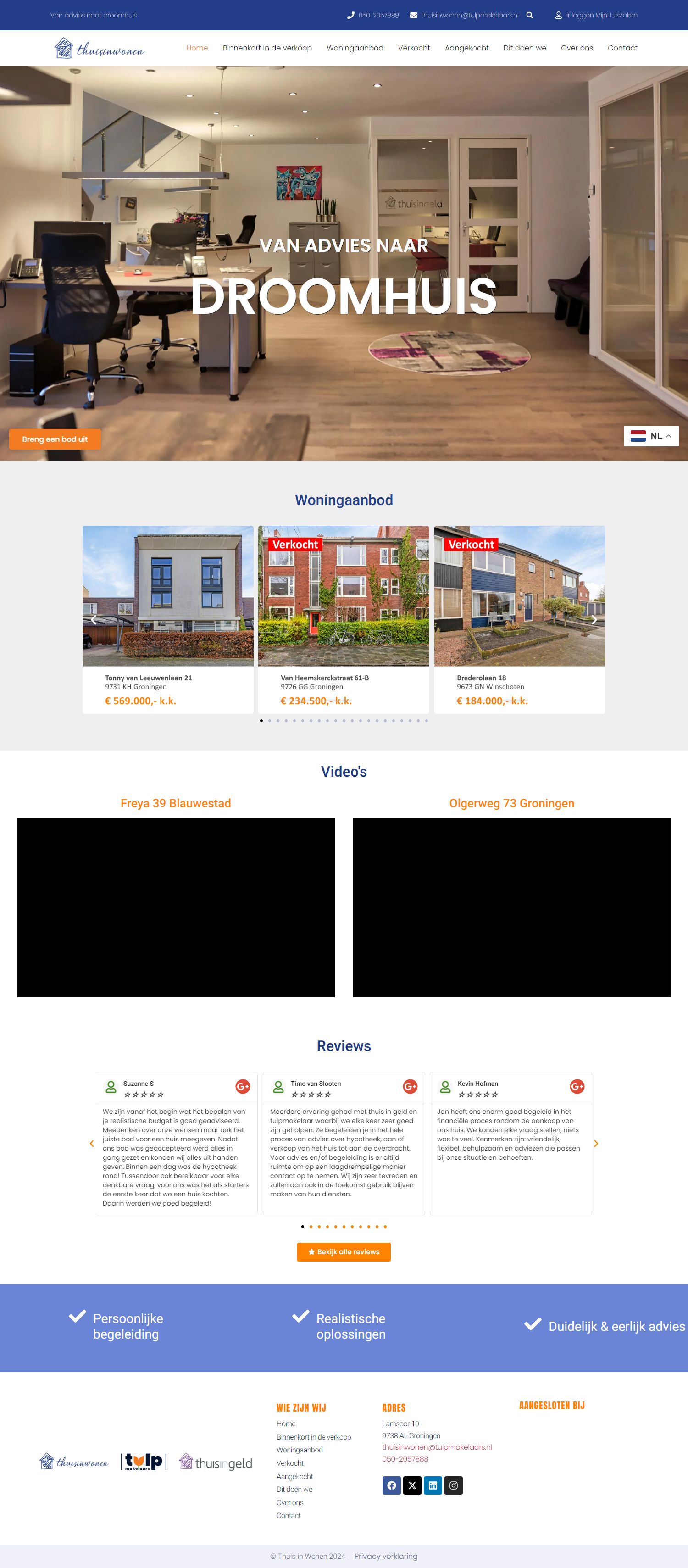 Screenshot van de website van www.thuisinwonen.nl