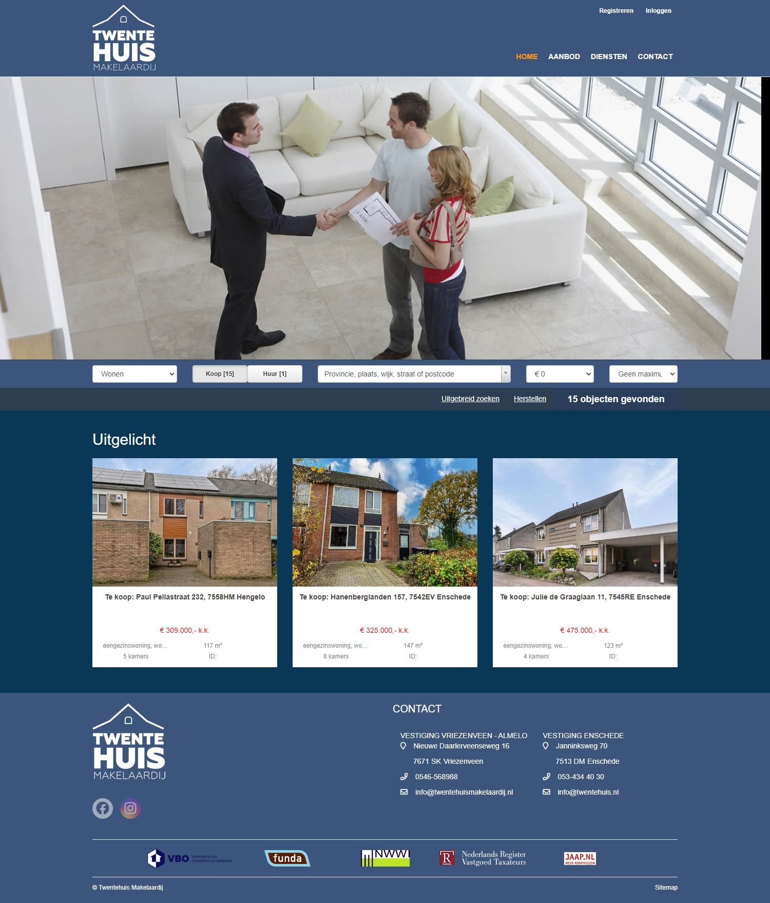 Screenshot van de website van www.twentehuismakelaardij.nl