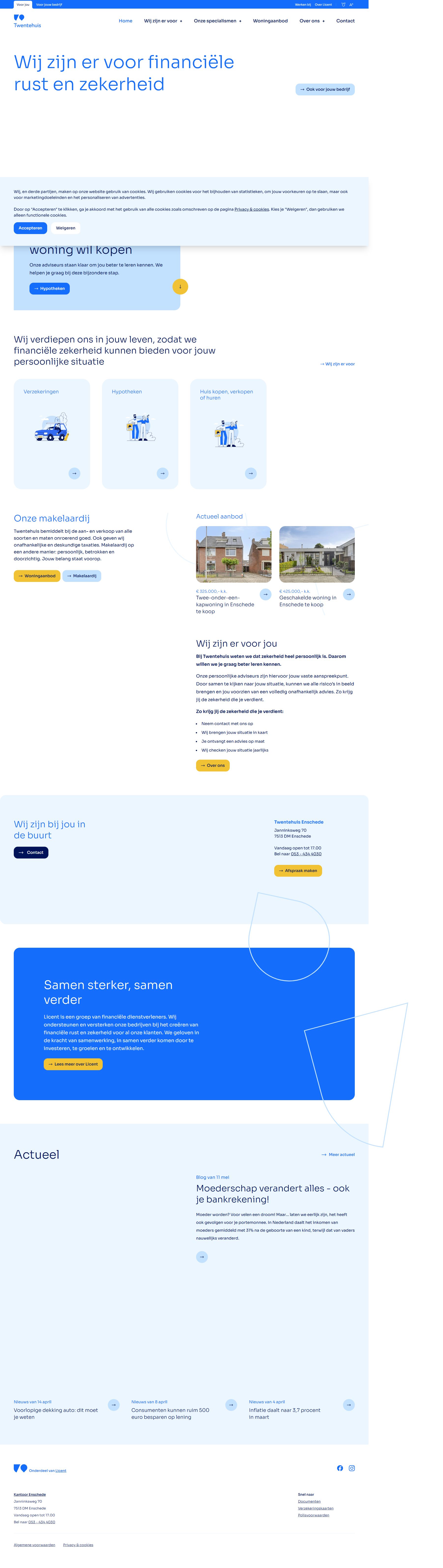 Screenshot of the website of www.twentehuis.nl