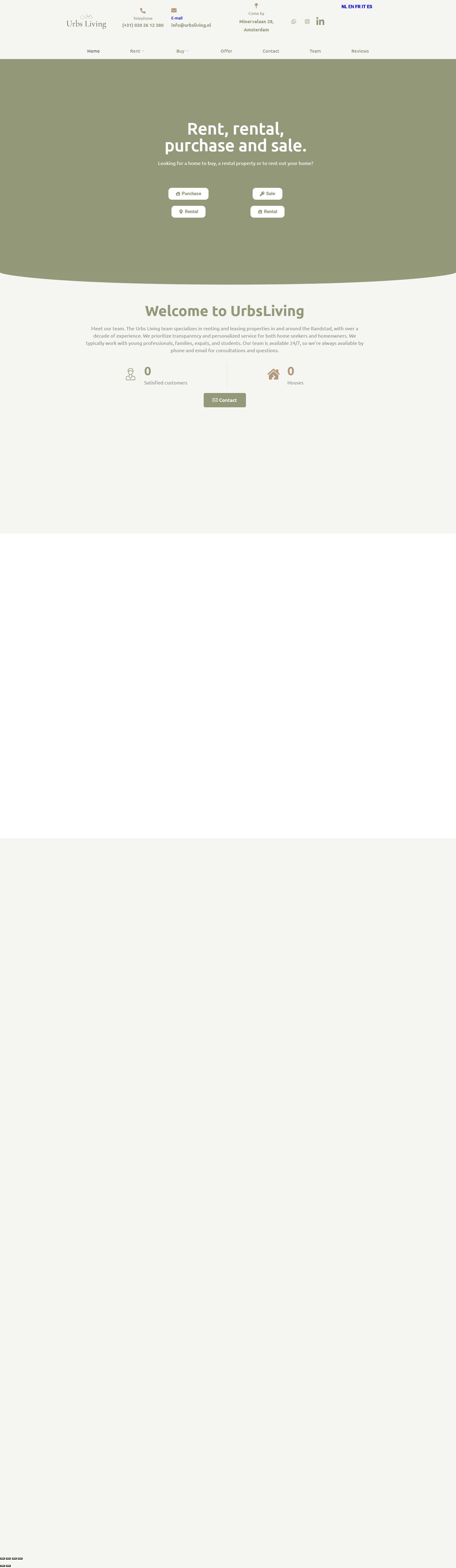Screenshot van de website van www.urbsliving.nl