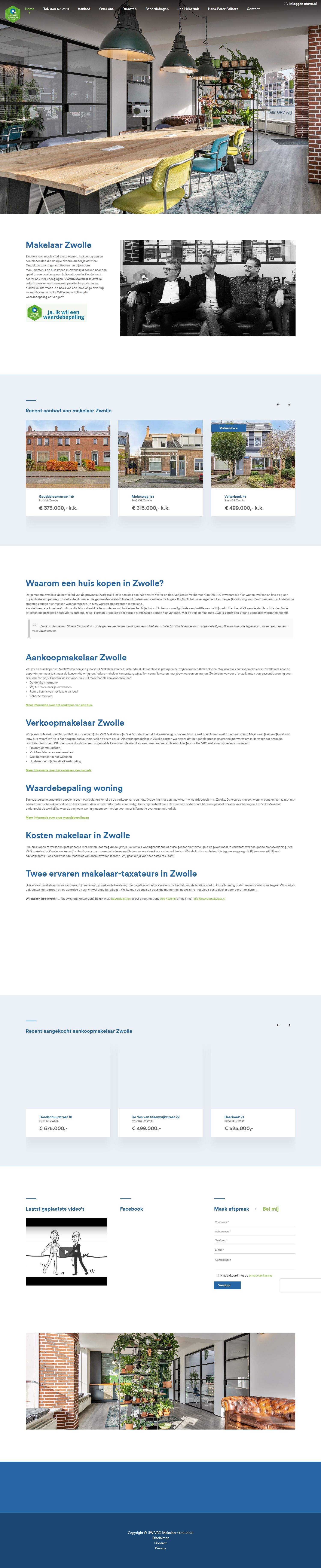 Screenshot van de website van www.uwvbomakelaar.nl