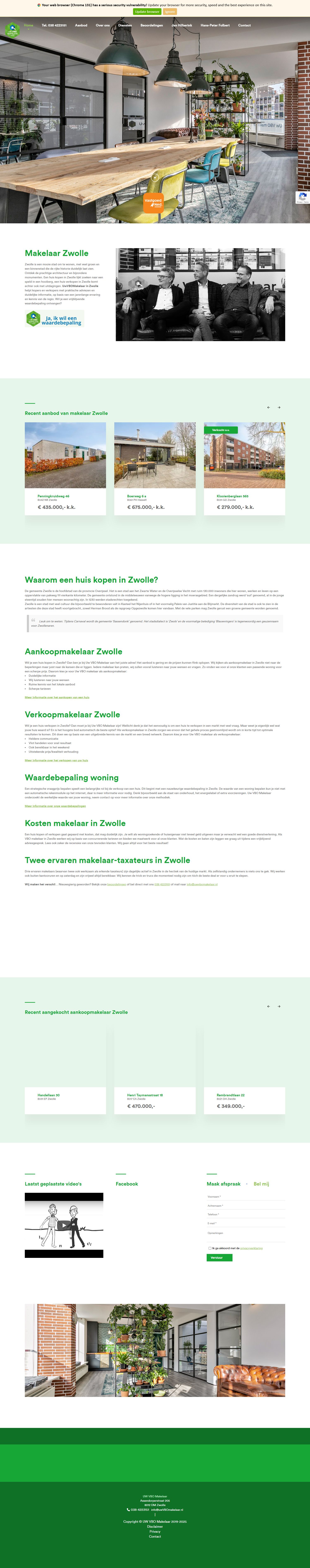 Capture d'écran du site web de www.uwvbomakelaar.nl