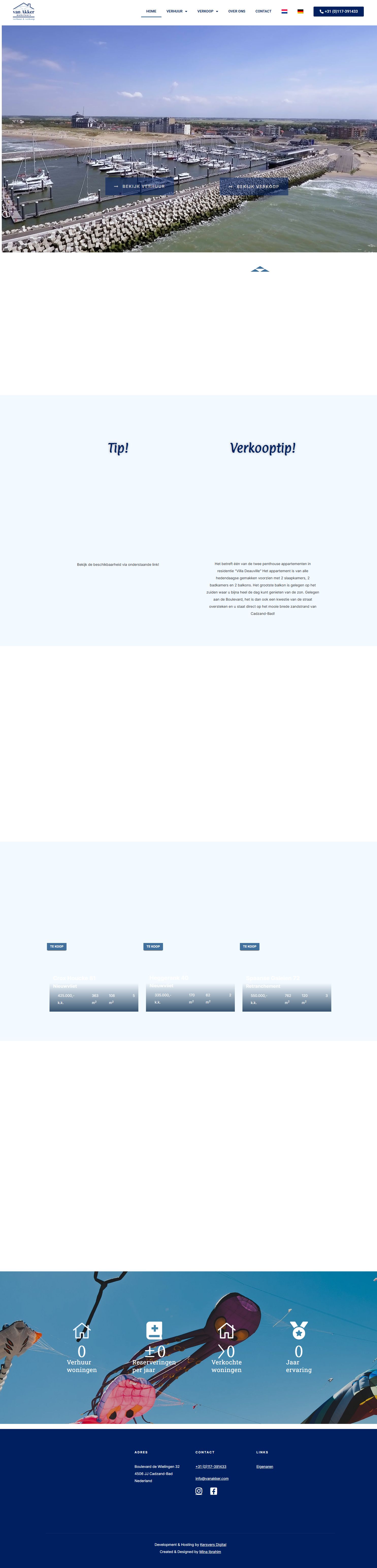 Screenshot of the website of www.vanakker.com