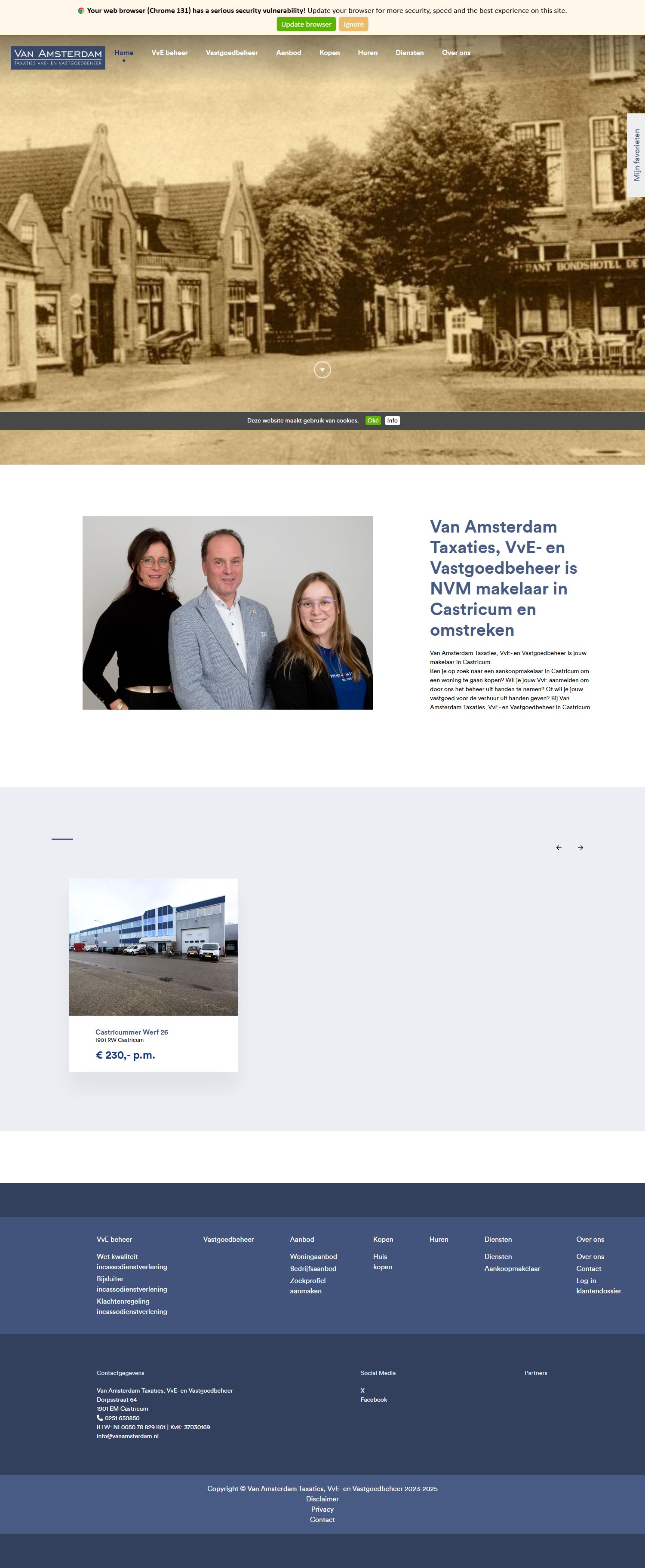 Foto van het kantoor van Van Amsterdam Taxaties, VvE- en Vastgoebeheer